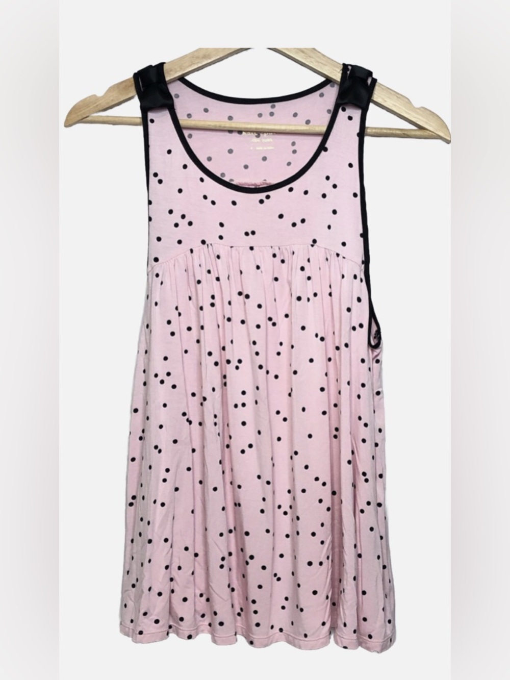 kate spade Pink Polka Dot Sleeveless Dress with Black Trim